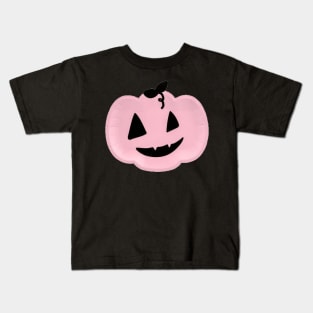 Pink Halloween Pumpkin Kids T-Shirt